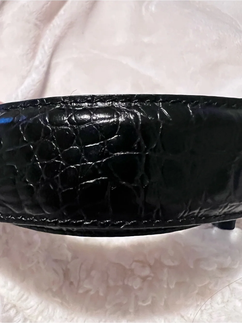 Men’s Belt Lot 2 Size 44 Genuine Leather Croc Embossed Black Brown Silver